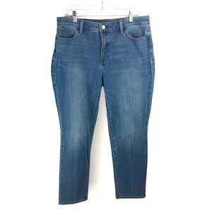 Talbots Flawless Slim Ankle Light/Med Wash High-Waisted Jeans, 14P, 26" Inseam